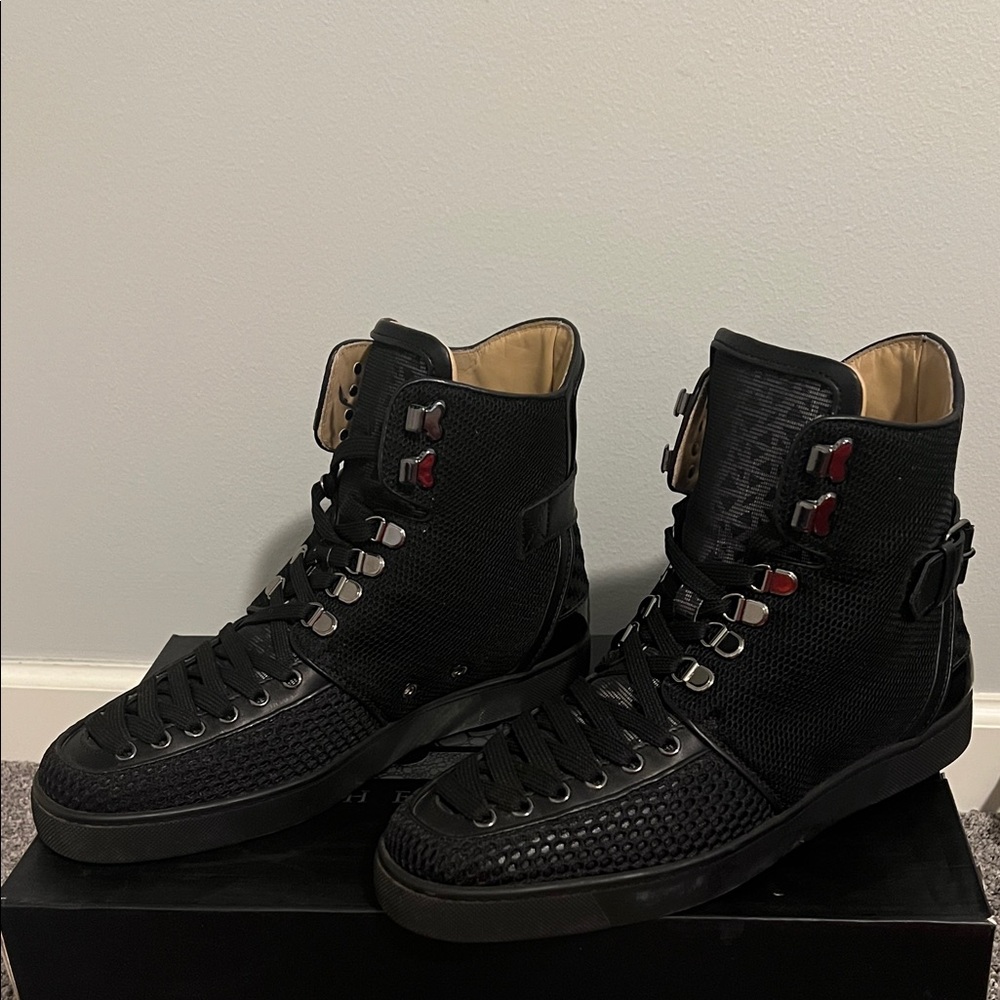 Christian Louboutin Louis Black High-Top Sneakers - Picture 3 of 14